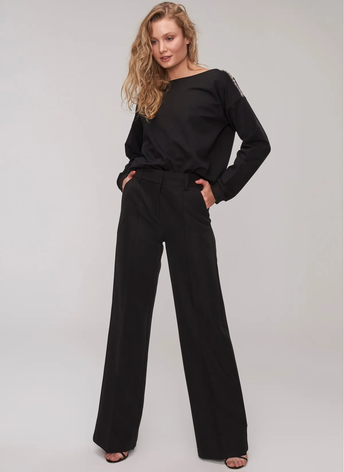 13741 Black Wide Leg Trousers