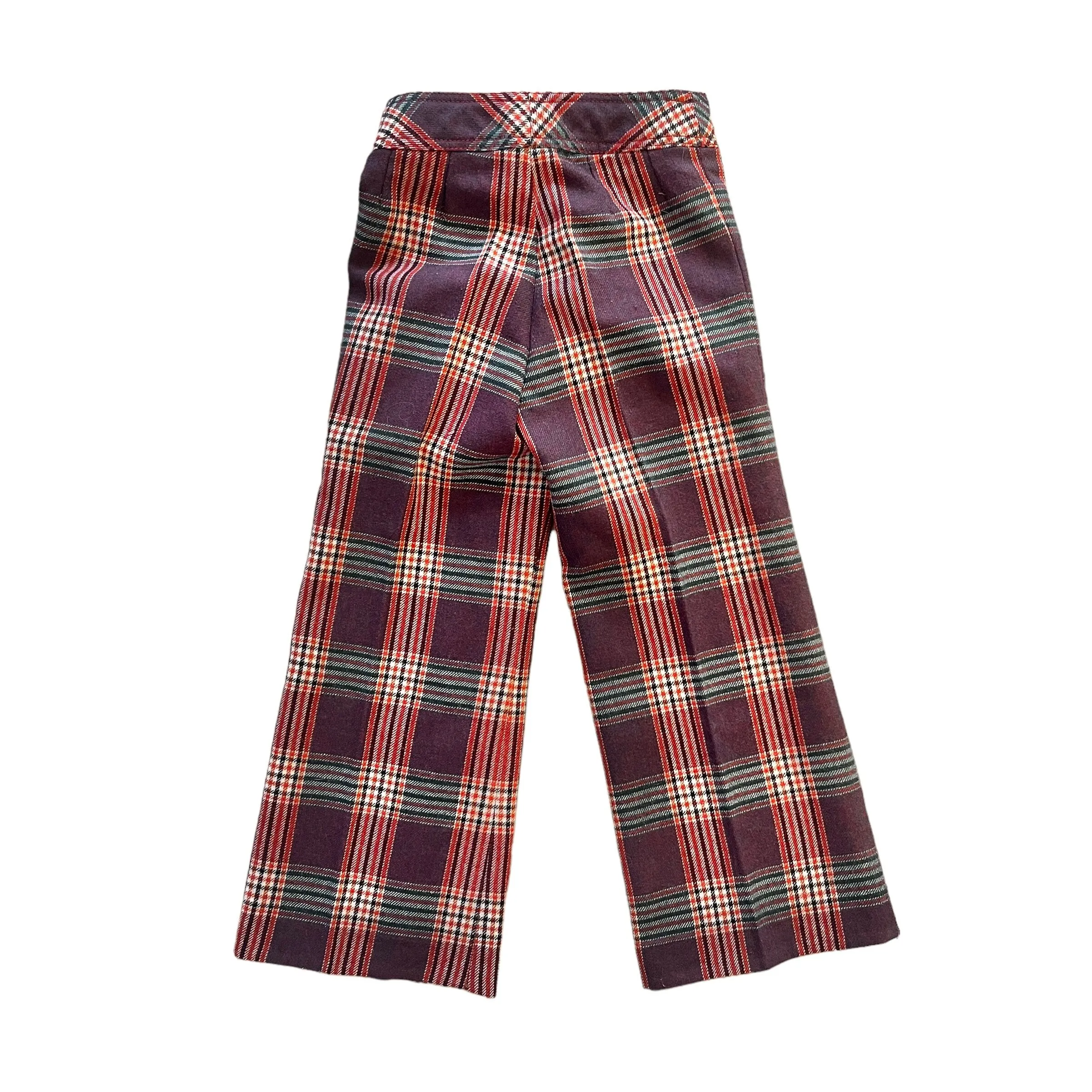 1960's  Brown / Red Plaid Trousers / 4-5Y