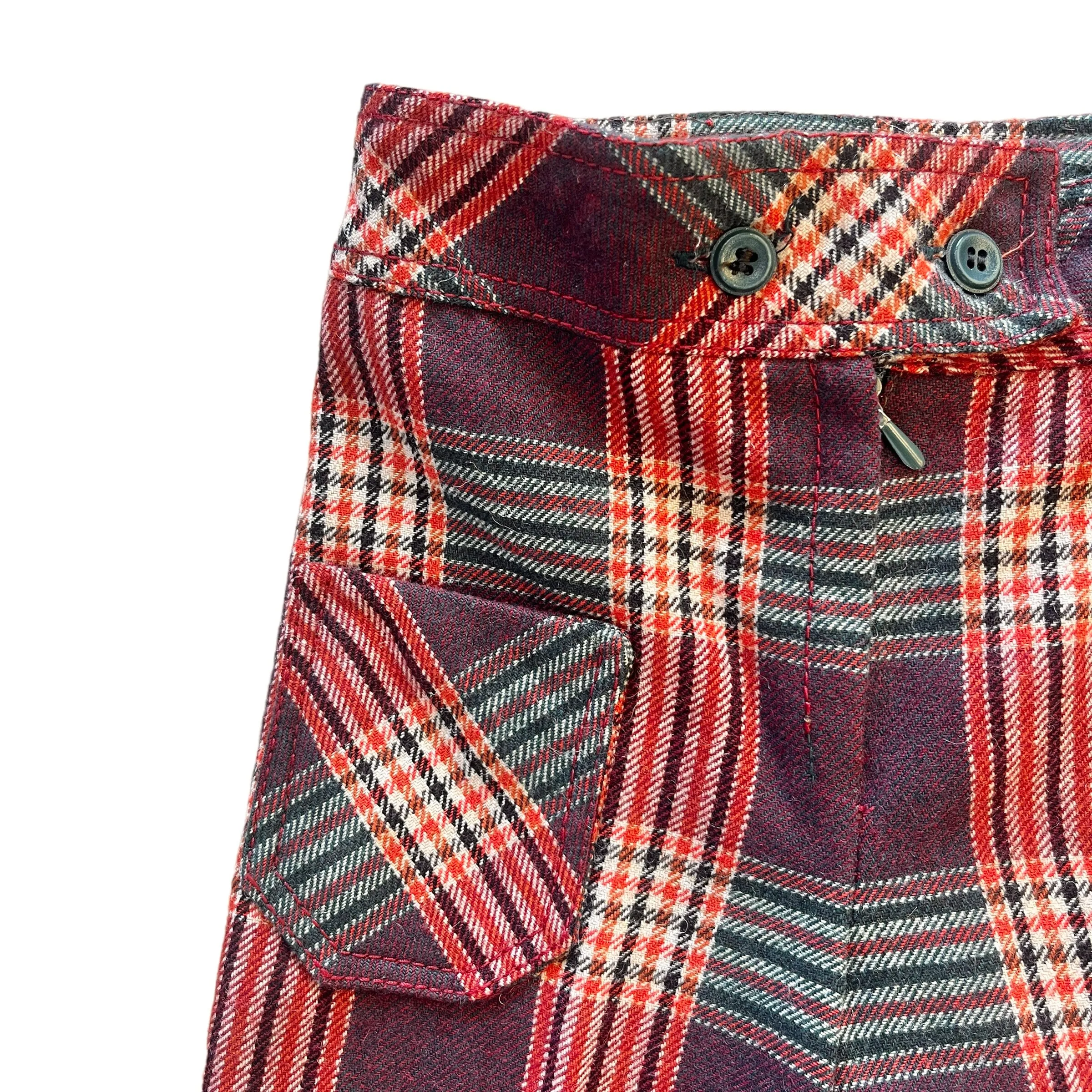 1960's  Brown / Red Plaid Trousers / 4-5Y