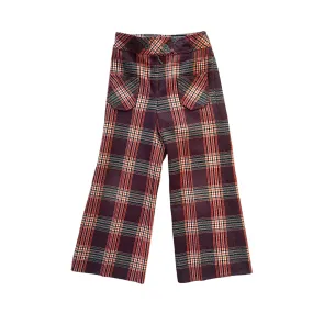 1960's  Brown / Red Plaid Trousers / 4-5Y