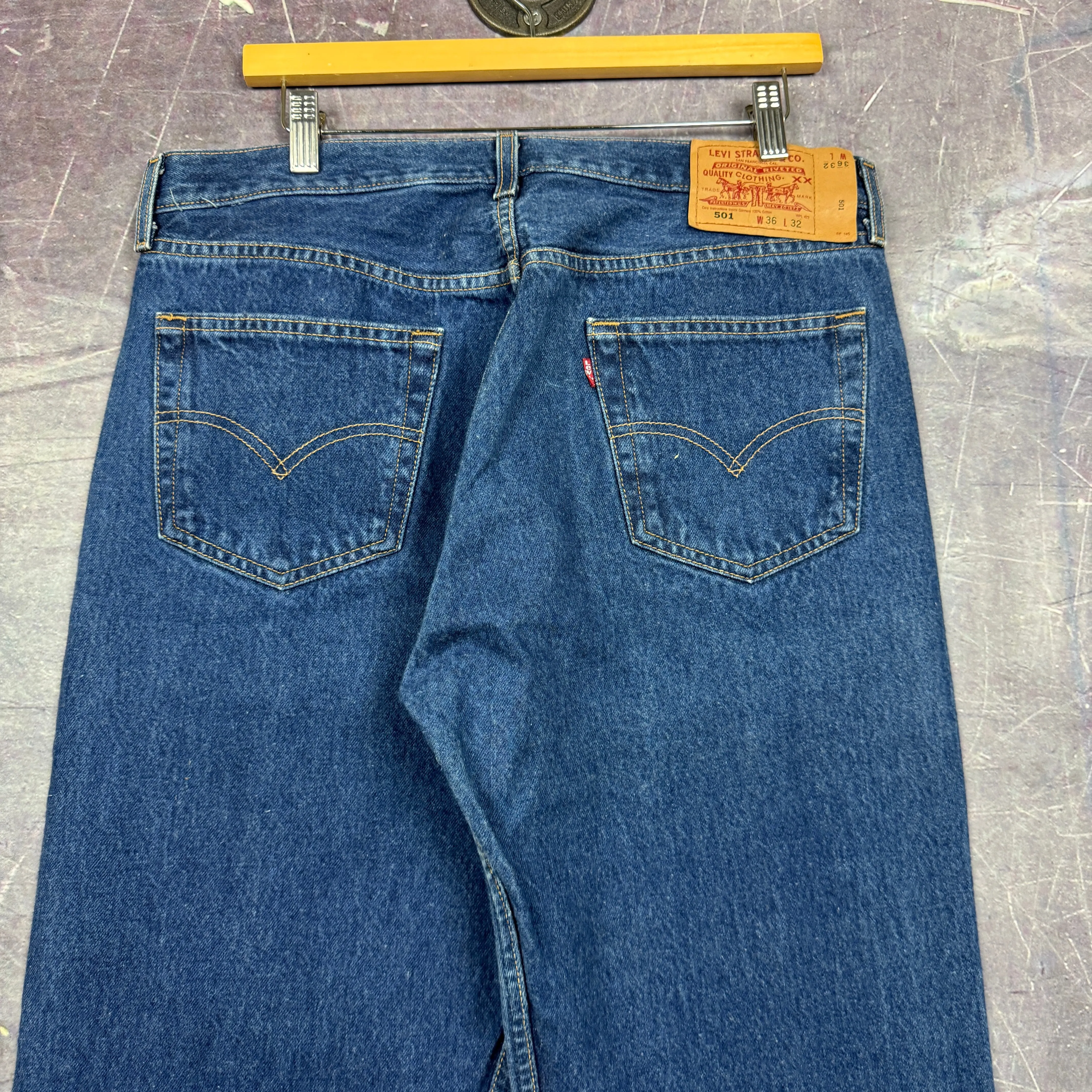 90s Dark Wash Levi's 501 Denim Jeans 35x32 0791