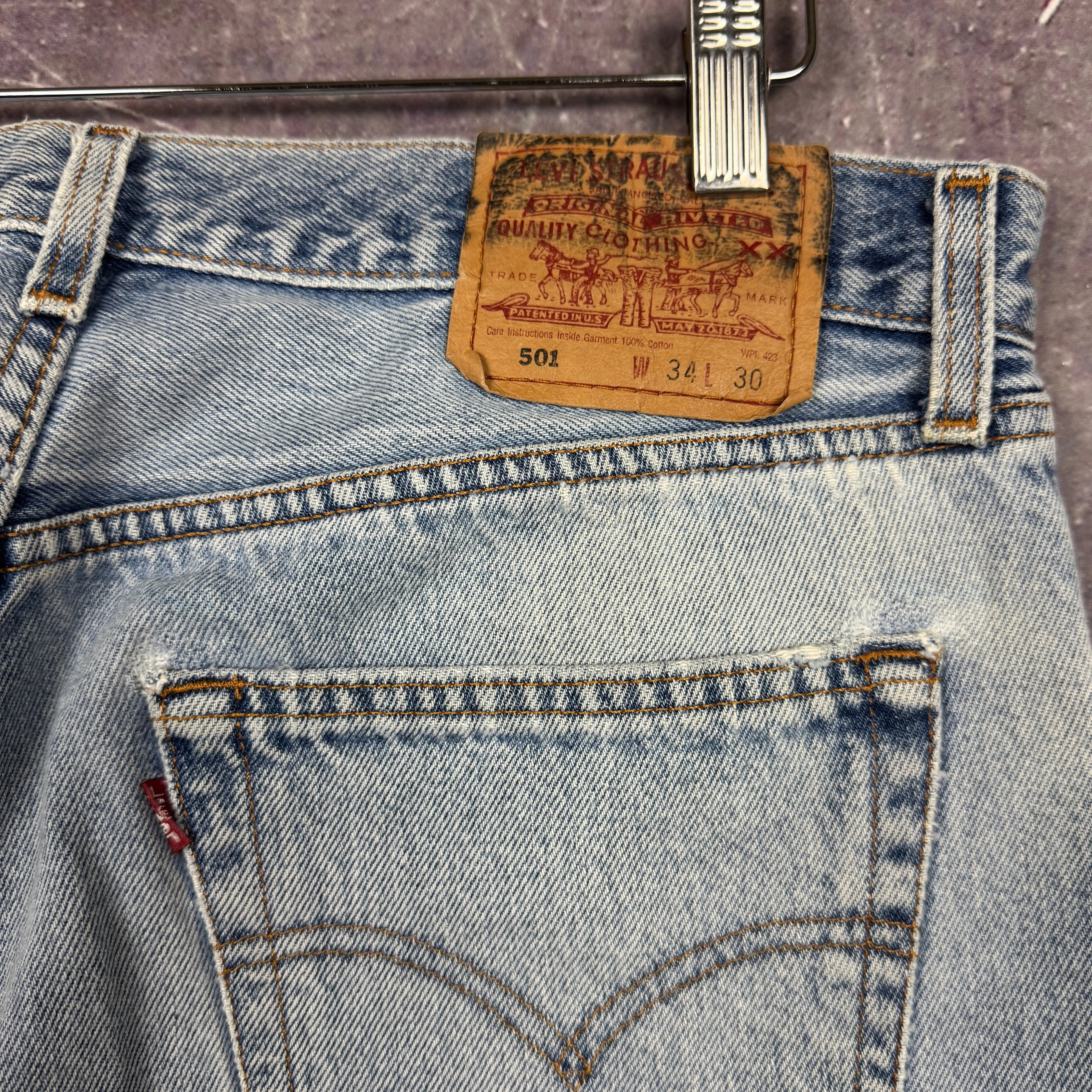 90s Light Wash Levi's 501 Denim Jeans 32x29.6 0628