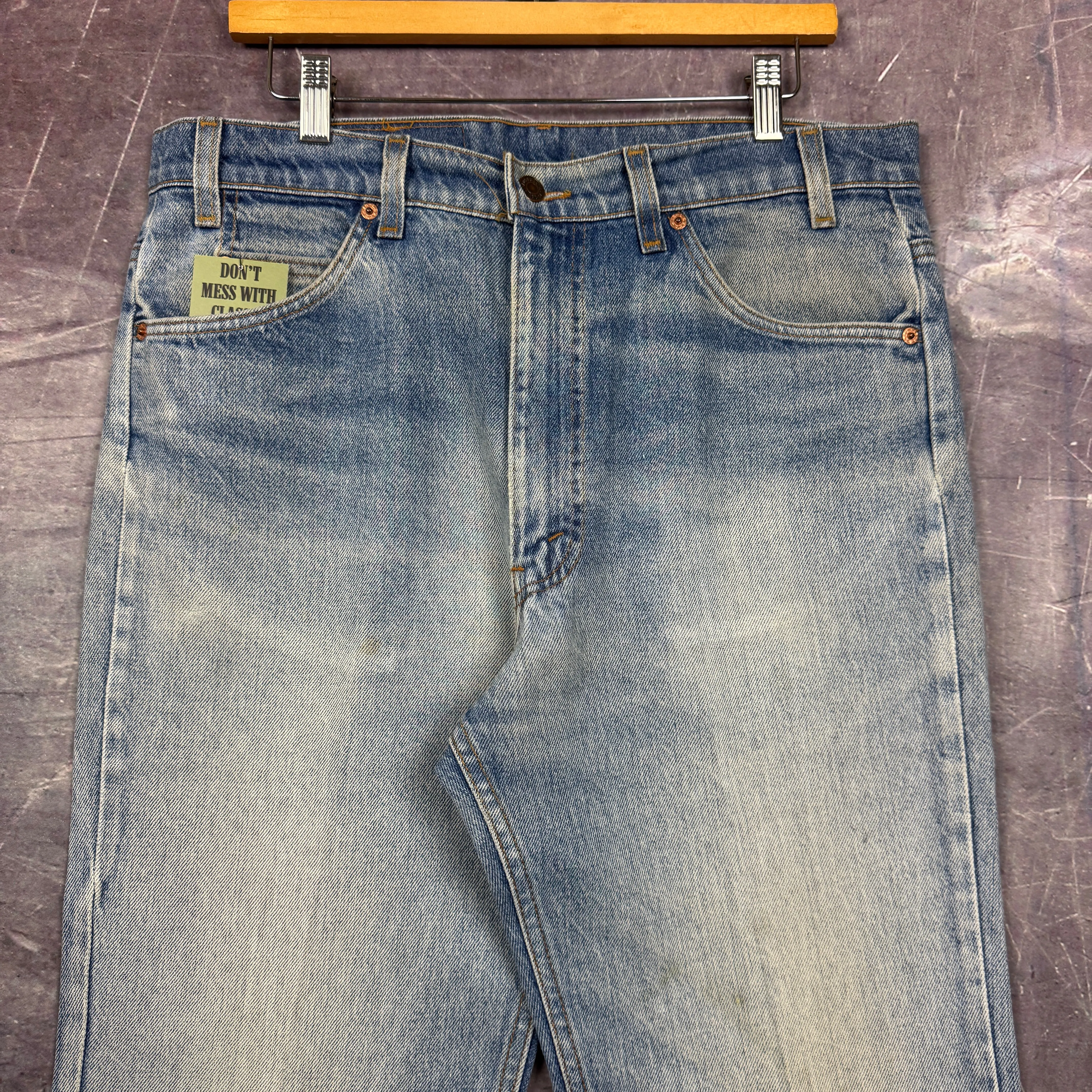 90s Light Wash Levi's 517 Orange Tab Denim Jeans 35x33.5 2063