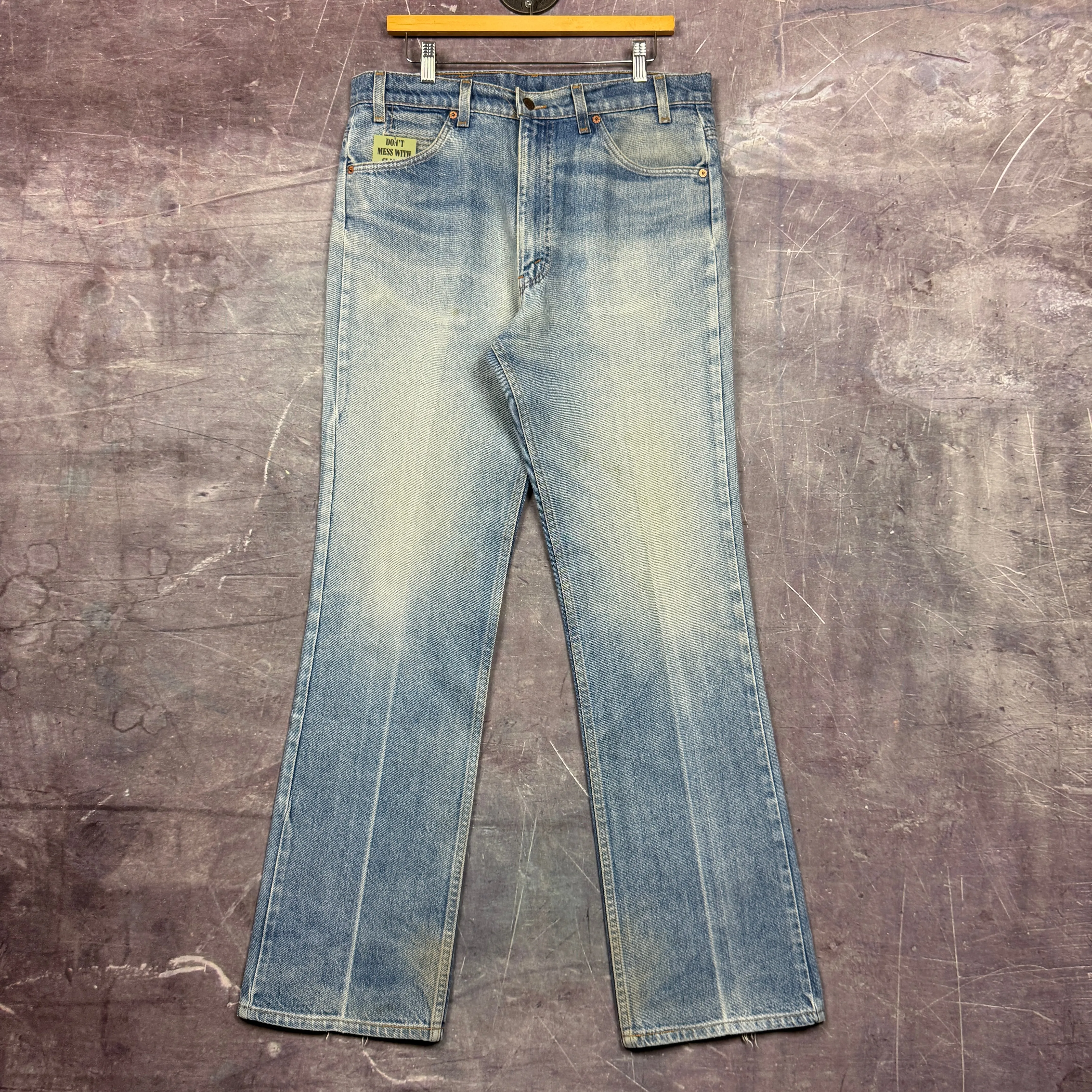 90s Light Wash Levi's 517 Orange Tab Denim Jeans 35x33.5 2063