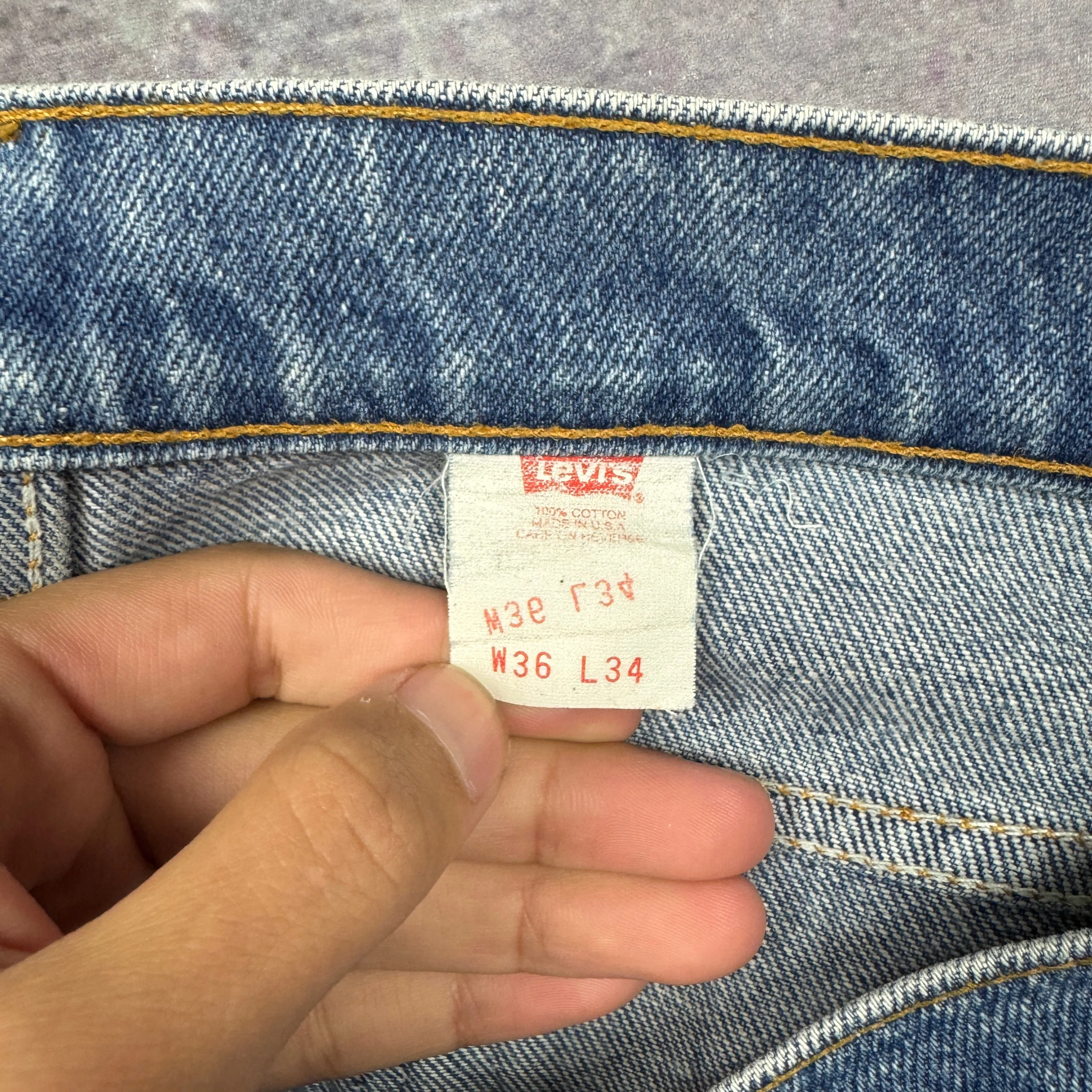 90s Light Wash Levi's 517 Orange Tab Denim Jeans 35x33.5 2063