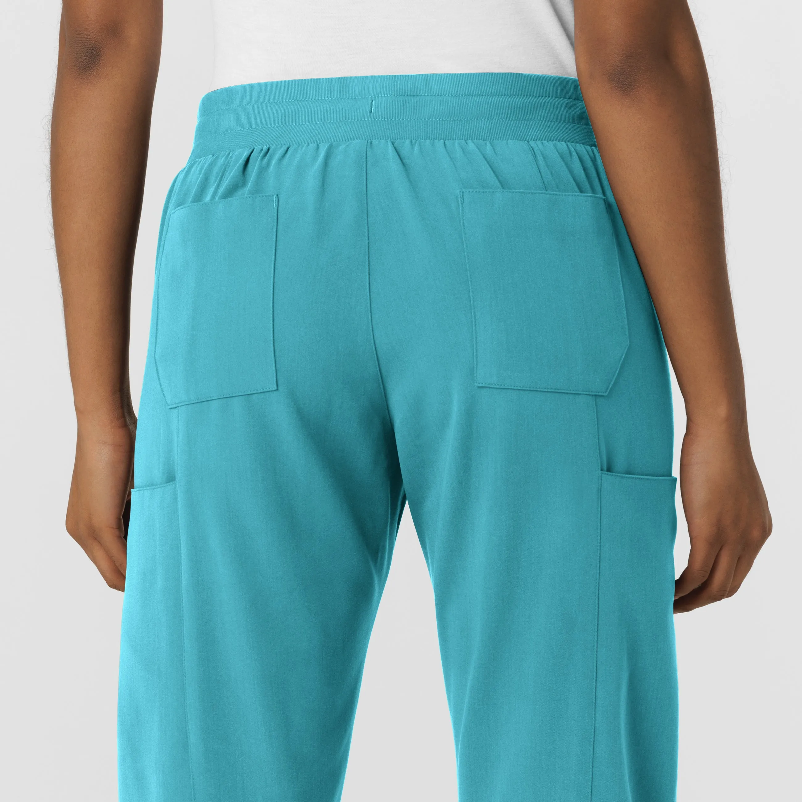 Stylish Teal Blue Aero Remix Womens Cargo Jogger Scrub Pant