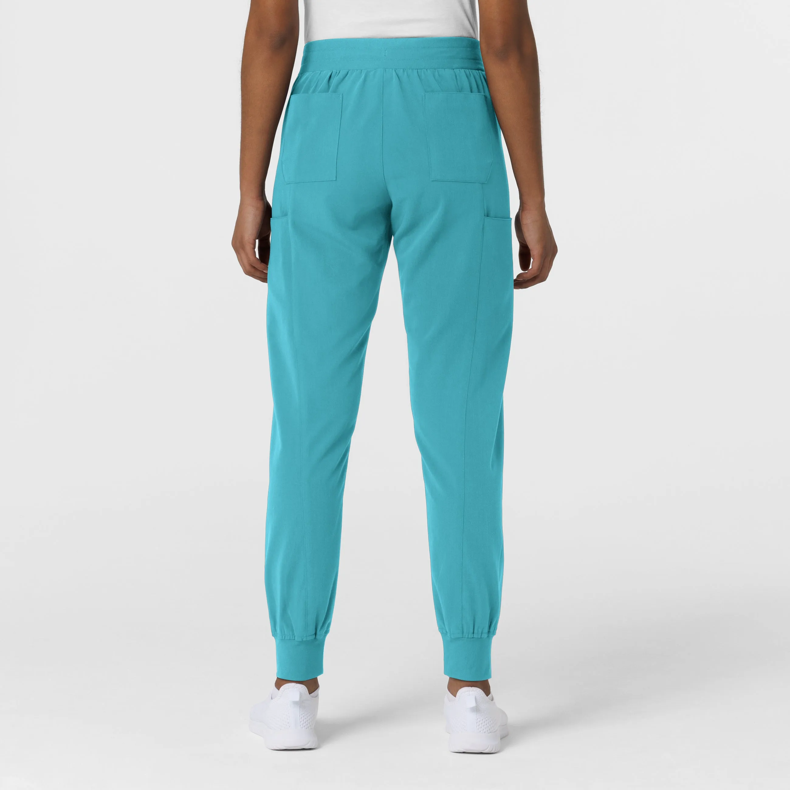 Stylish Teal Blue Aero Remix Womens Cargo Jogger Scrub Pant