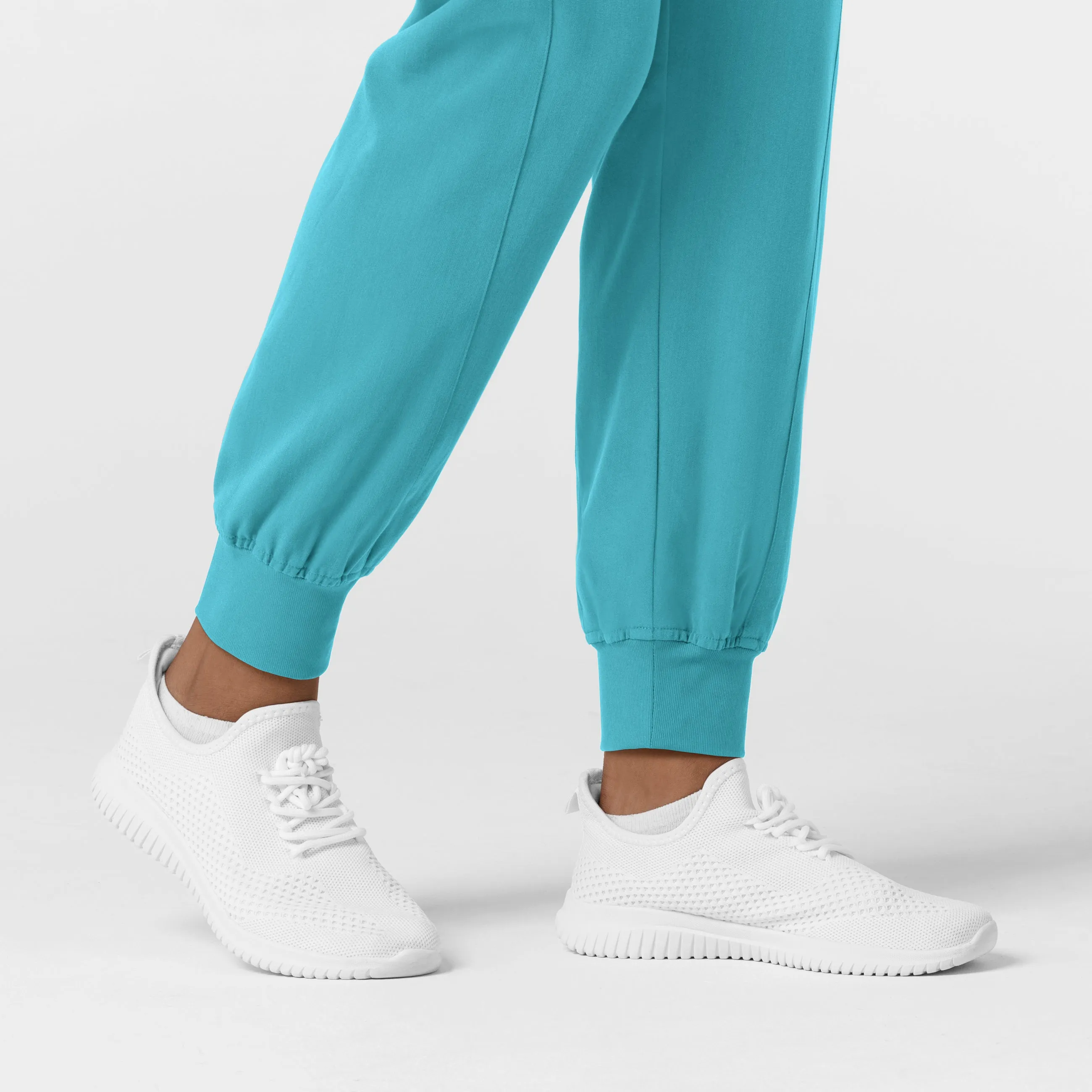Stylish Teal Blue Aero Remix Womens Cargo Jogger Scrub Pant