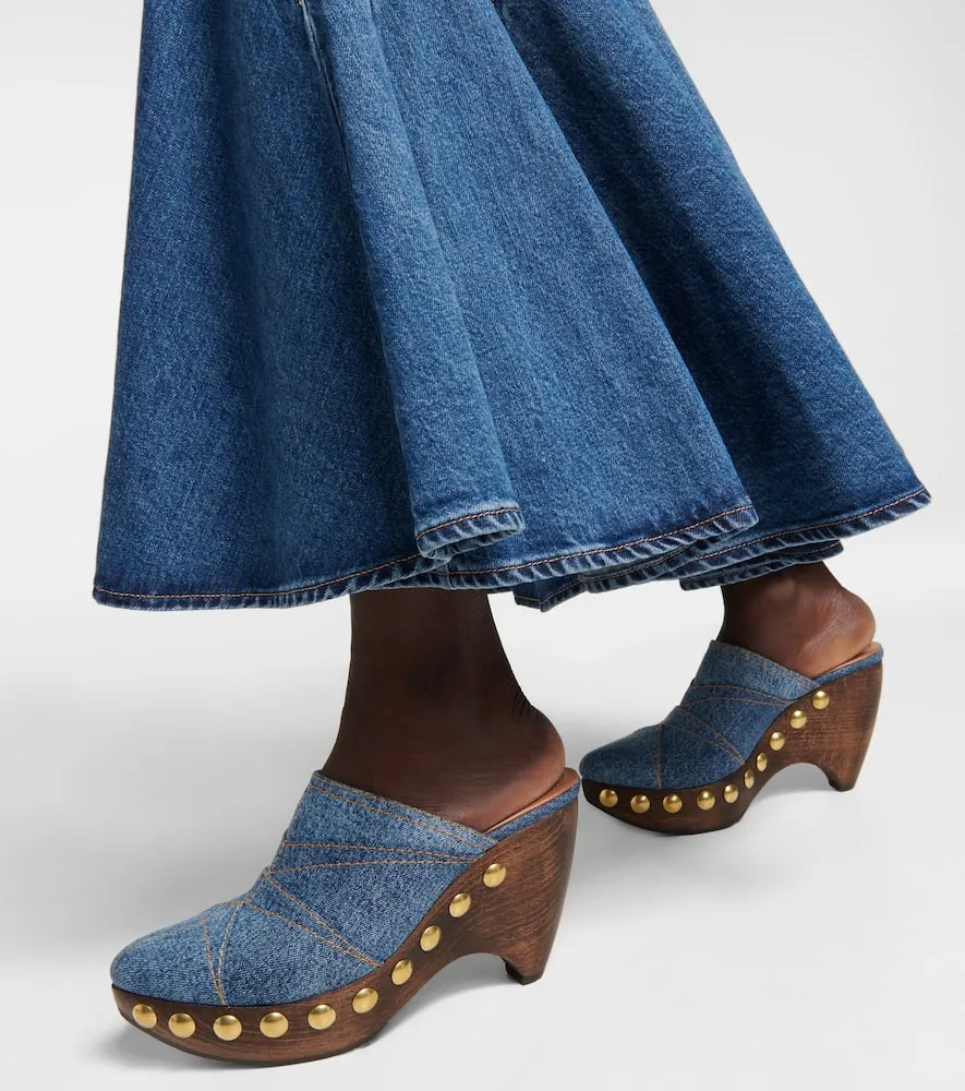 Alaia Le Sabot denim mules