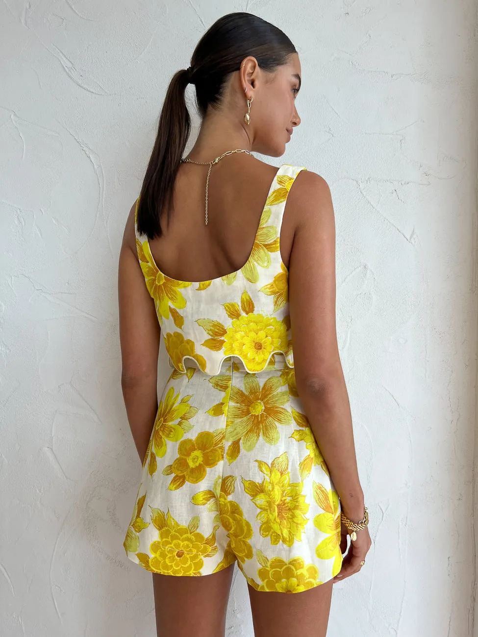 Alemais Sonny Sculpt Top in Lemon