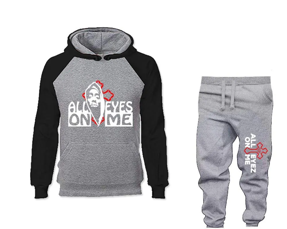 All Eyes On Me Raglan Hoodie and Jogger Pants Set Sold Together