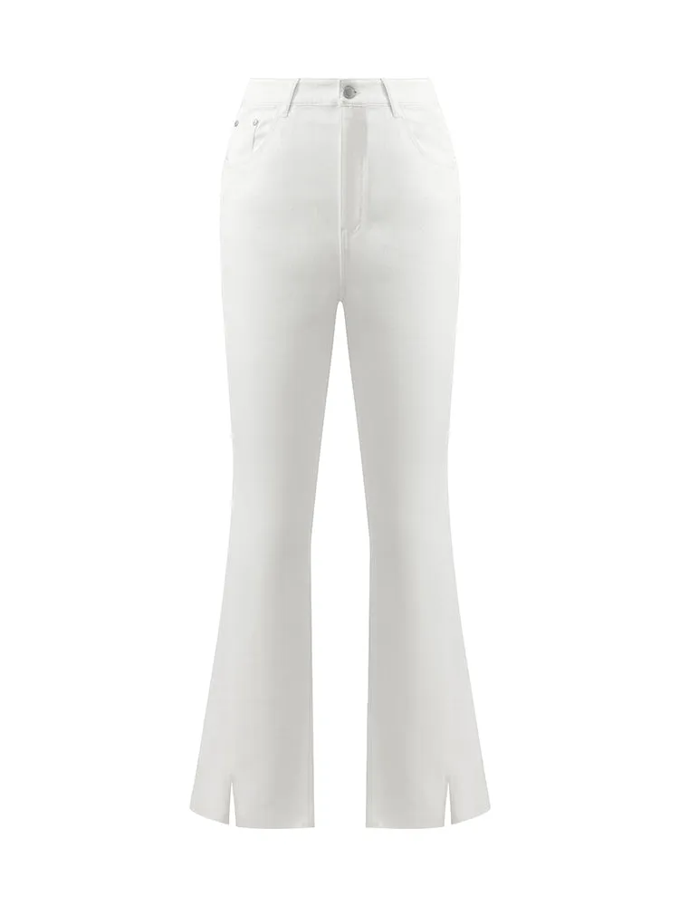 Ankle Length Slit Flared Women Jeans