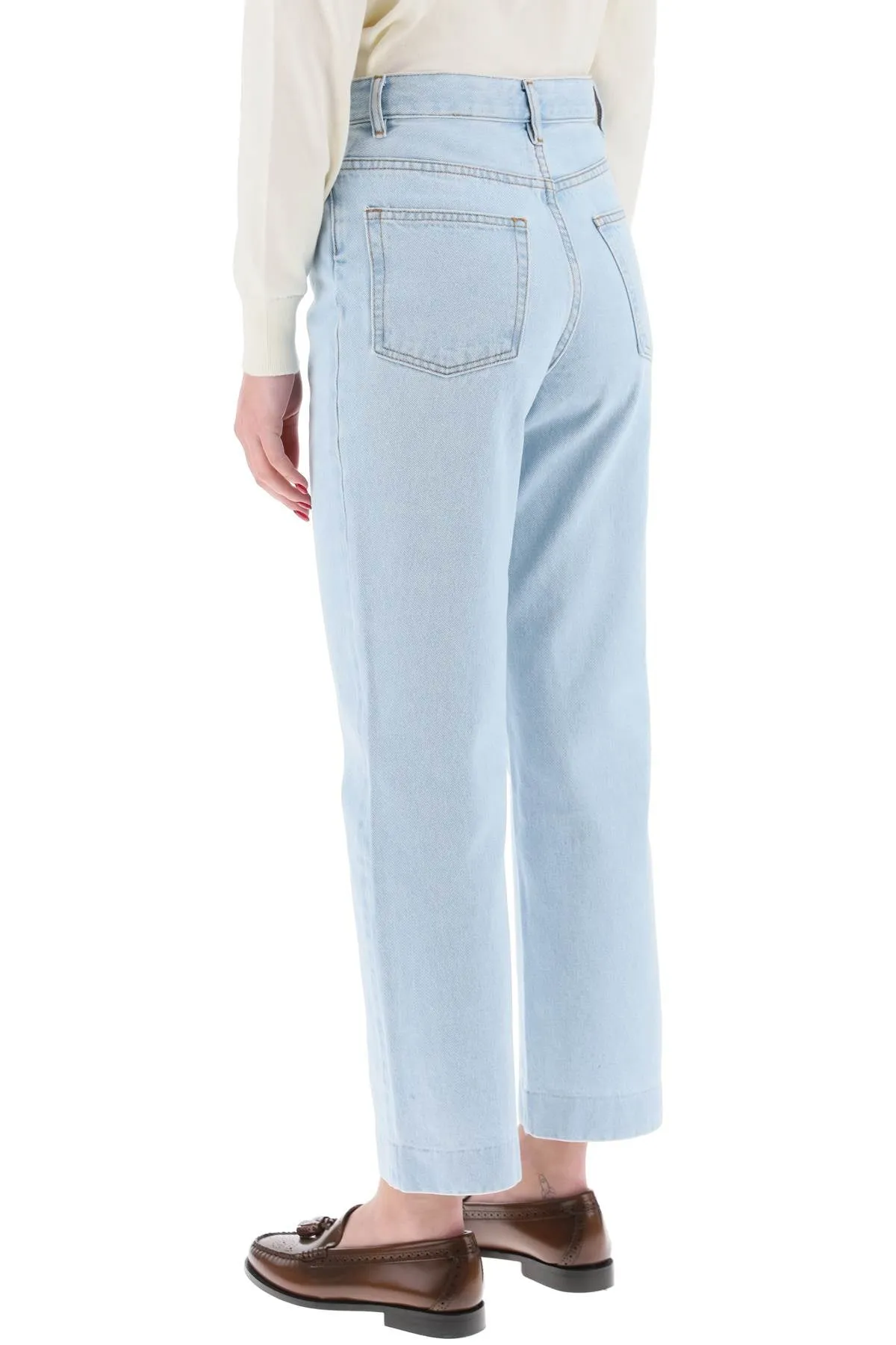 A.p.c. new sailor straight cut cropped jeans COGXK F09131 BLEACHED OUT