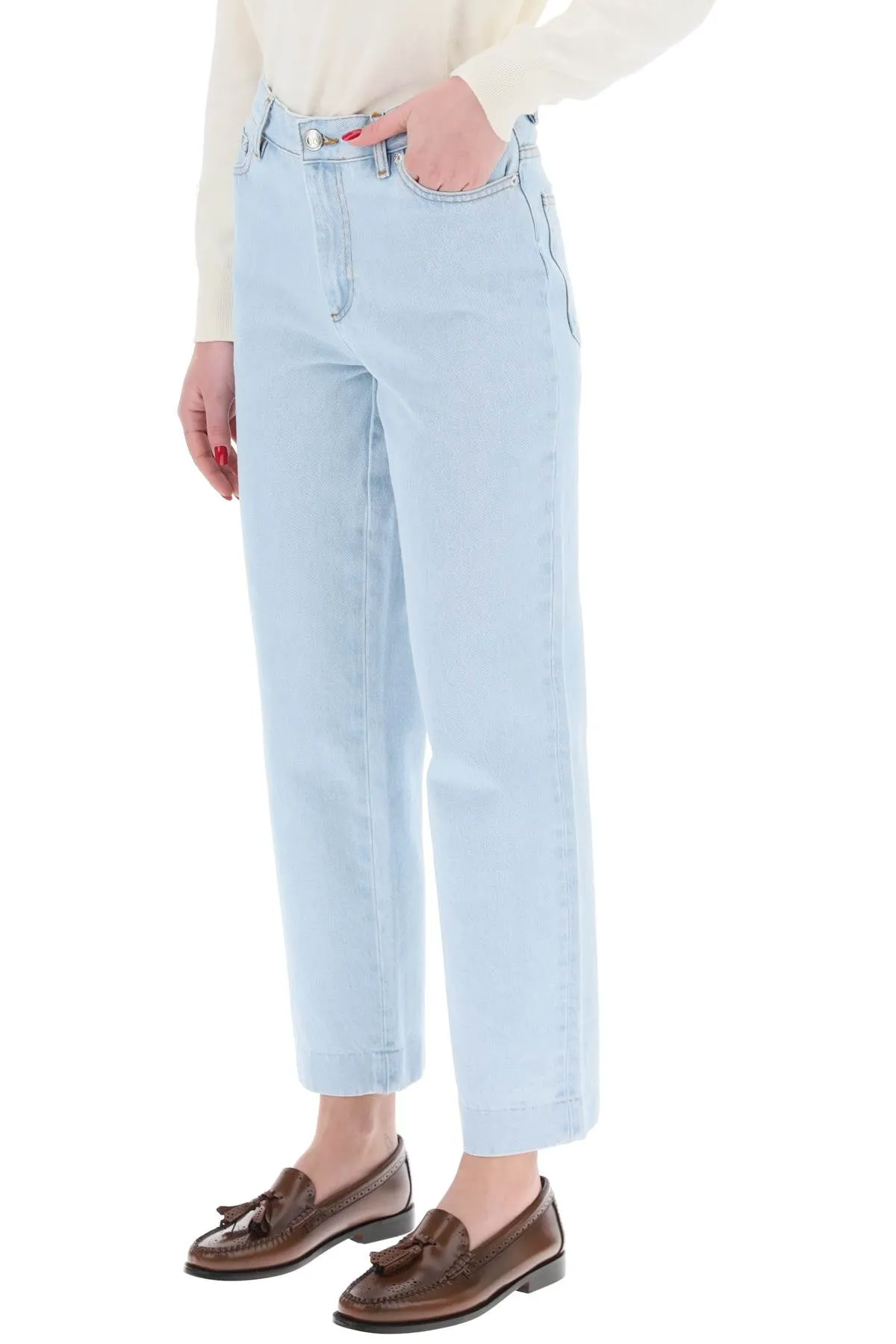 A.p.c. new sailor straight cut cropped jeans COGXK F09131 BLEACHED OUT