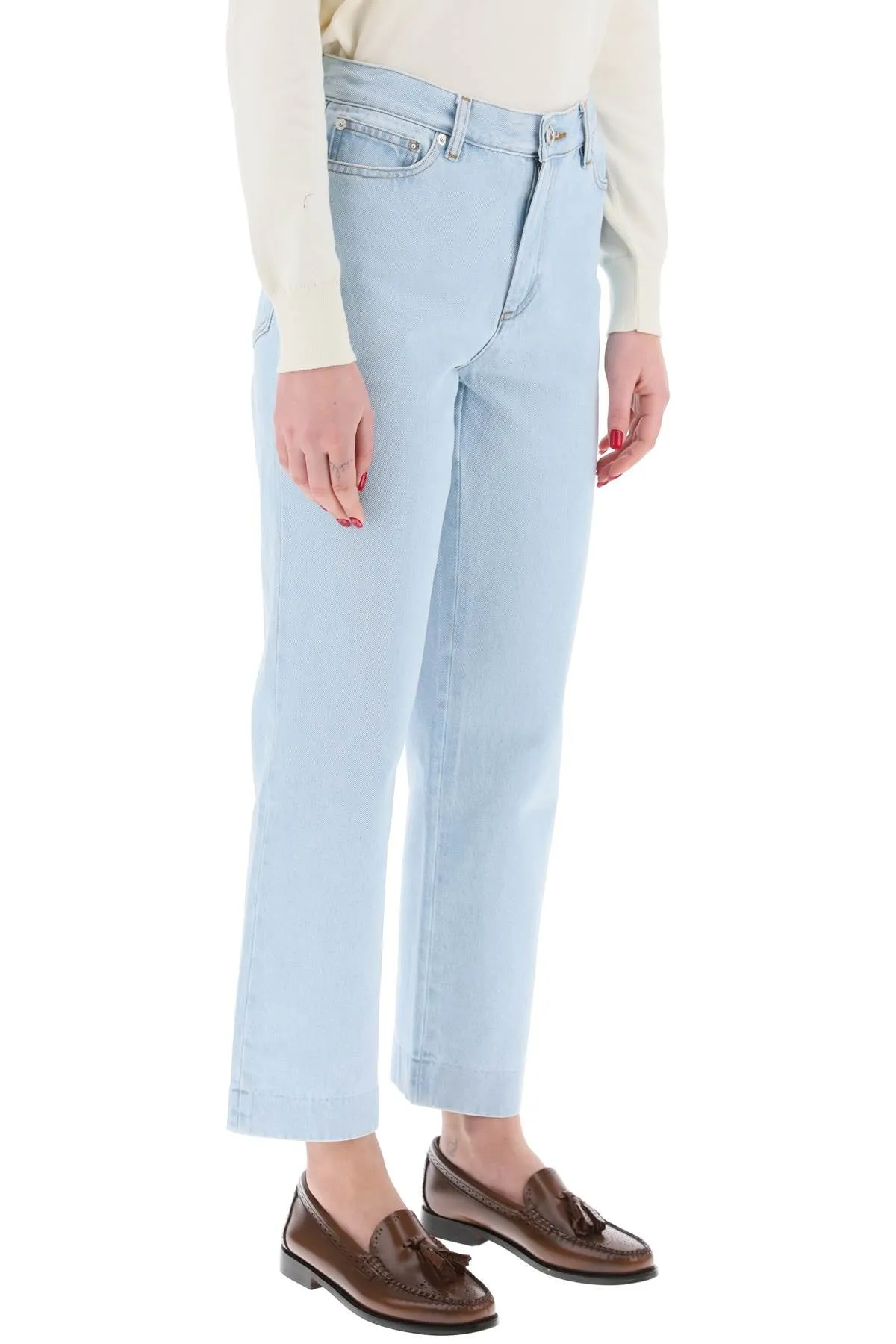A.p.c. new sailor straight cut cropped jeans COGXK F09131 BLEACHED OUT