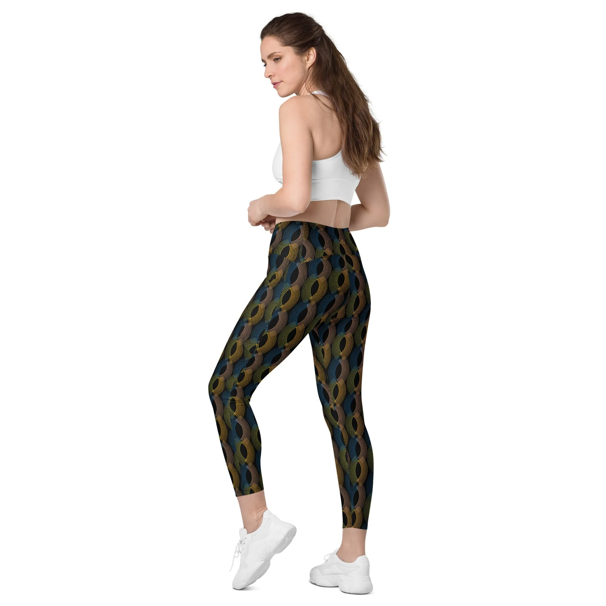 Arc Series- Black Arc Leggings with 2 side pockets  - Big enough for you cell phone