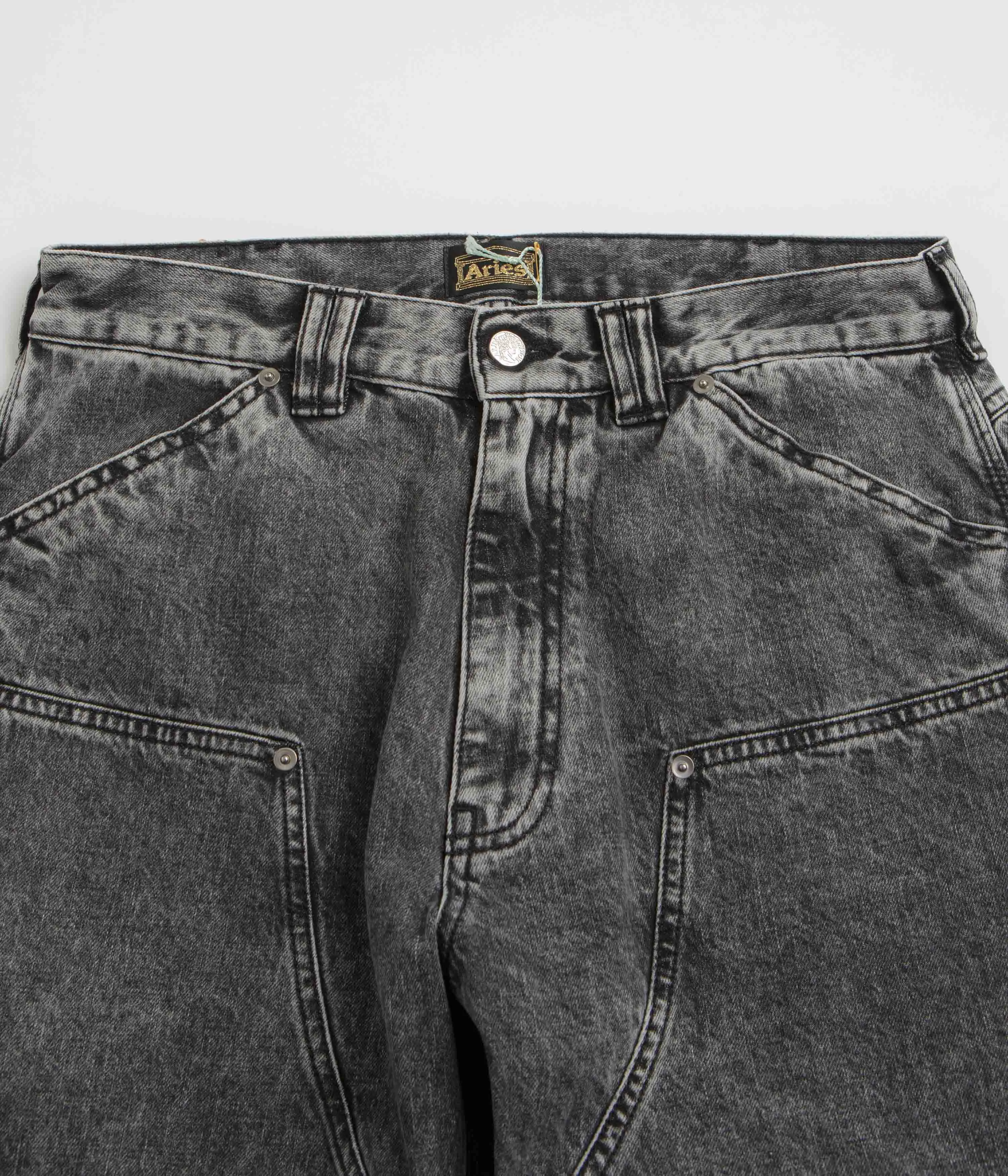 Aries Acid Wash Carpenter Jeans - Black