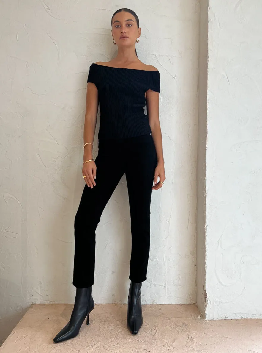 Assembly Label Lillian Knit Top in Black