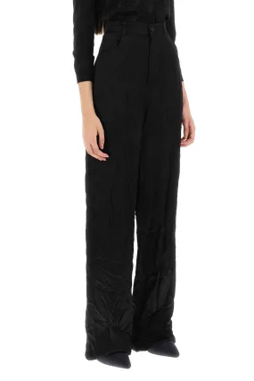 Balenciaga pants in satin with crinkled effect