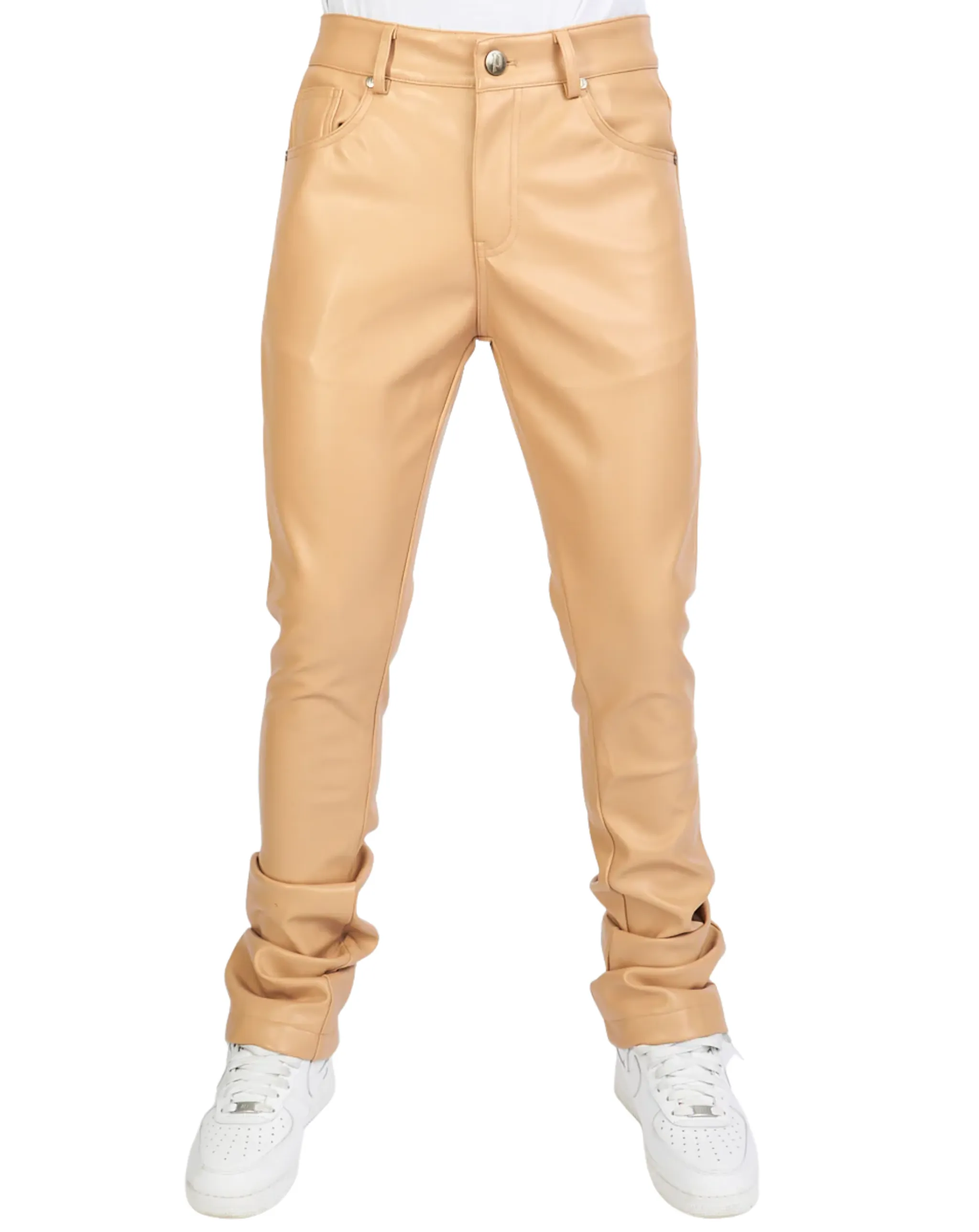Barlow 552 Leather Flare Stacked Jeans