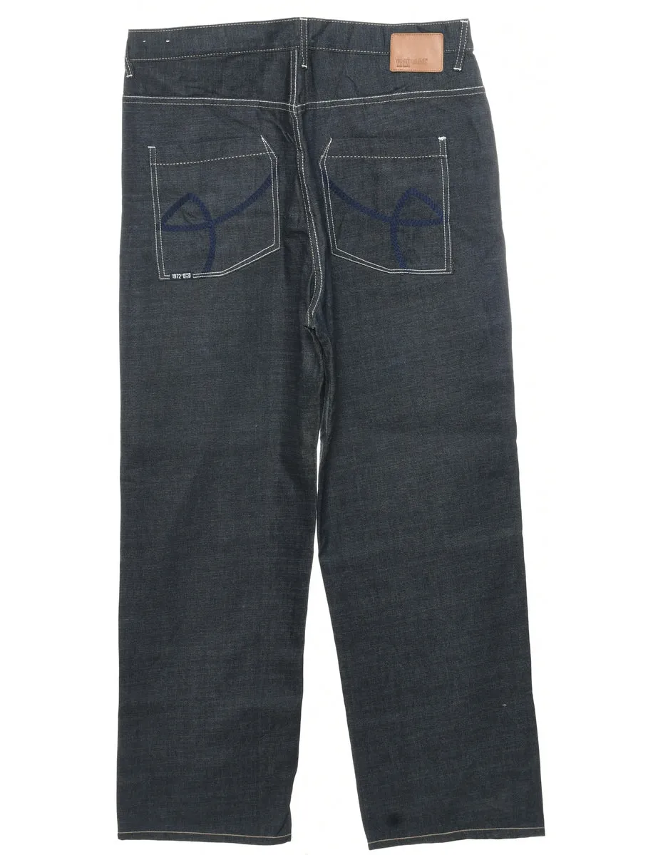 Black Straight Fit Jeans - W36 L34