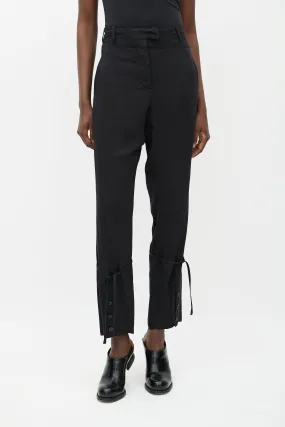 Black Straight Leg Drawstring Trouser