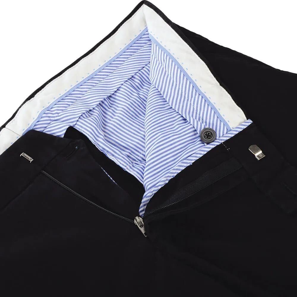Black Twill Cotton Trousers