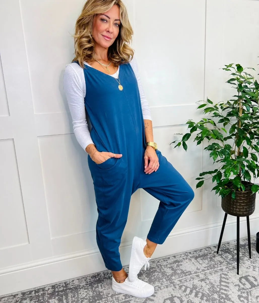 Blue Selina Jersey Jumpsuit