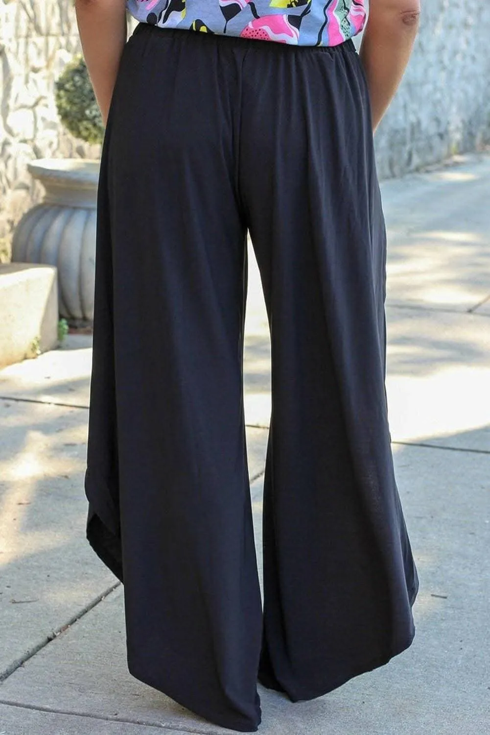 Chic plus size tie detail trousers
