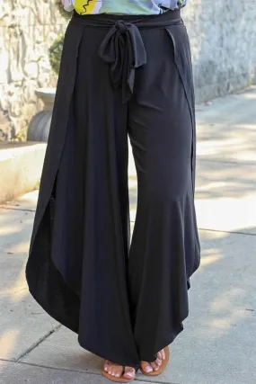 Chic plus size tie detail trousers