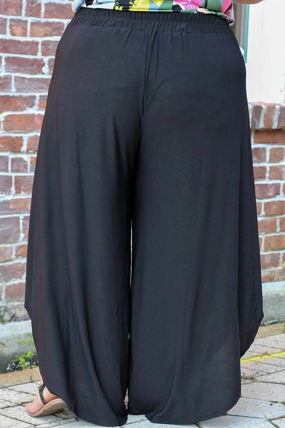 Chic plus size tie detail trousers