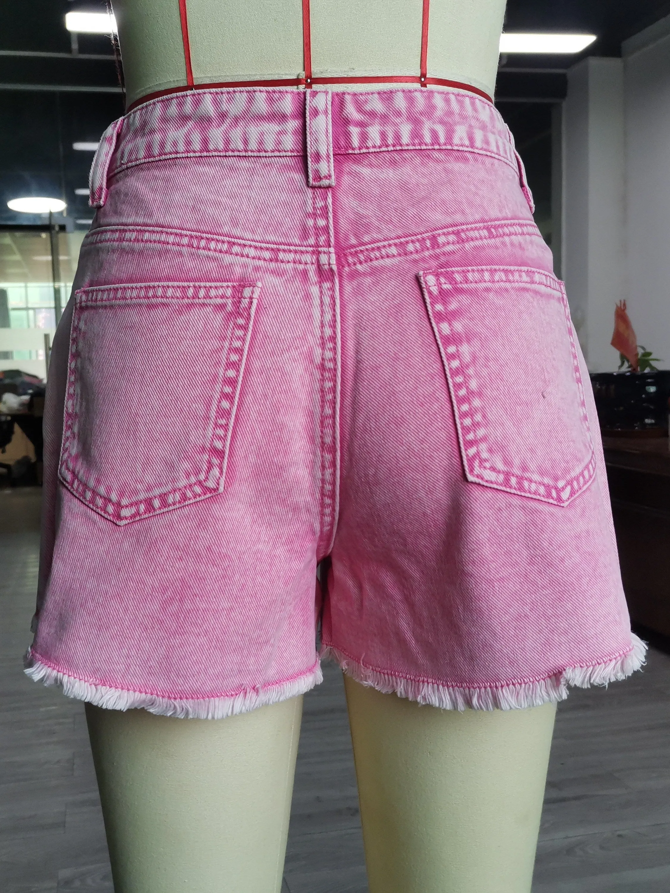 Chic White Denim Shorts for Women - High Waist, Raw Hem with Slash Pockets - Casual Summer Jean-Wear