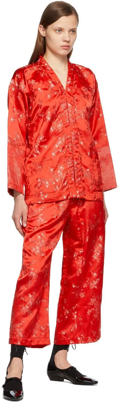 Comme des GarÃ§ons Comme des GarÃ§ons Red Jacquard Trousers