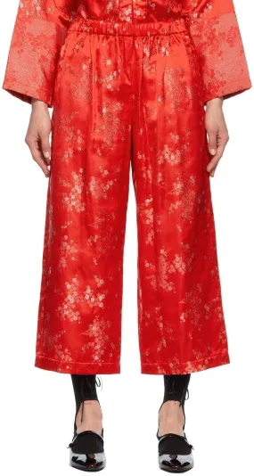 Comme des GarÃ§ons Comme des GarÃ§ons Red Jacquard Trousers