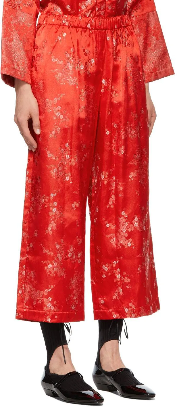 Comme des GarÃ§ons Comme des GarÃ§ons Red Jacquard Trousers
