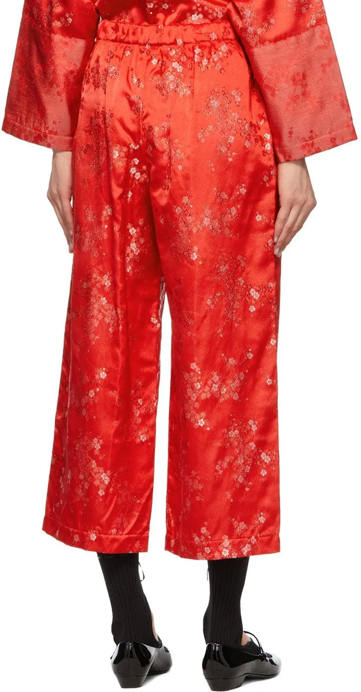 Comme des GarÃ§ons Comme des GarÃ§ons Red Jacquard Trousers