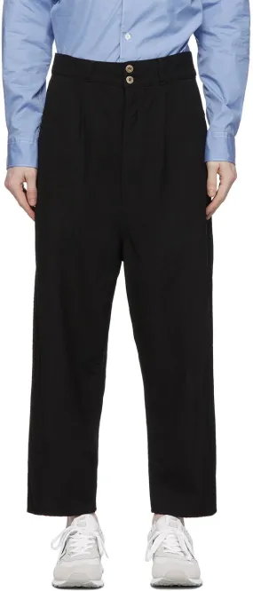 Comme des GarÃ§ons Homme Black Gabardine Garment-Dyed Trousers