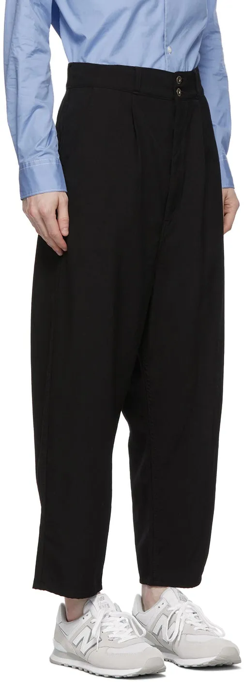 Comme des GarÃ§ons Homme Black Gabardine Garment-Dyed Trousers