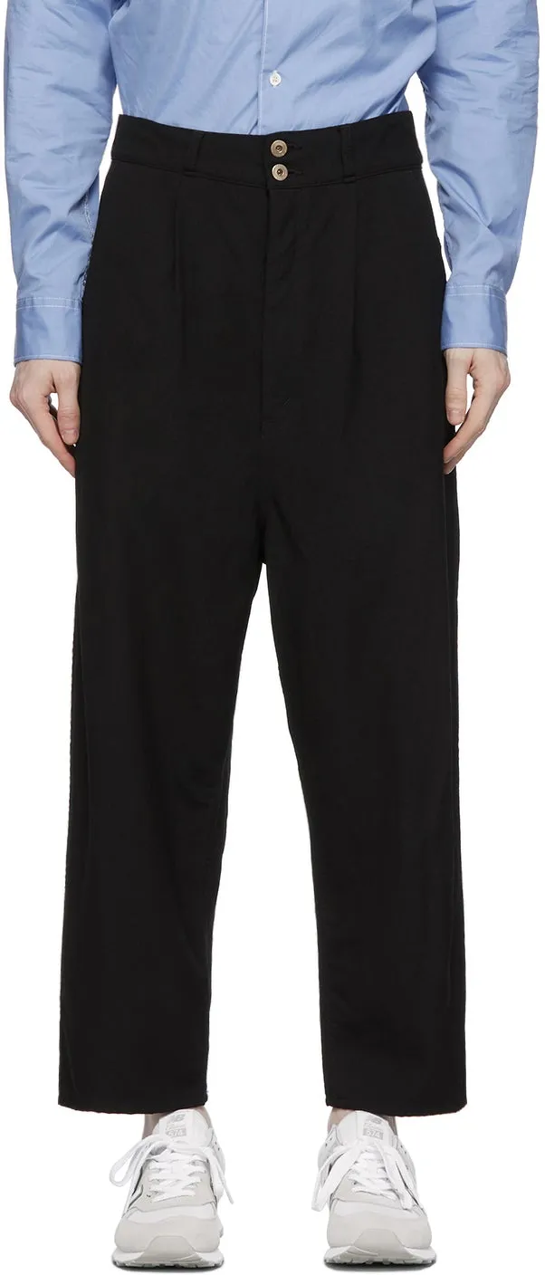 Comme des GarÃ§ons Homme Black Gabardine Garment-Dyed Trousers