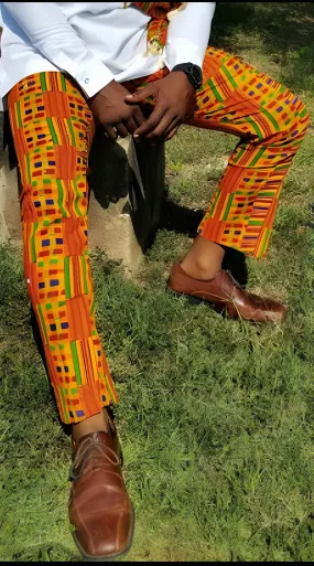 Dupsie's Selasi Kente African Print Slim fit Pants-DP3227MP