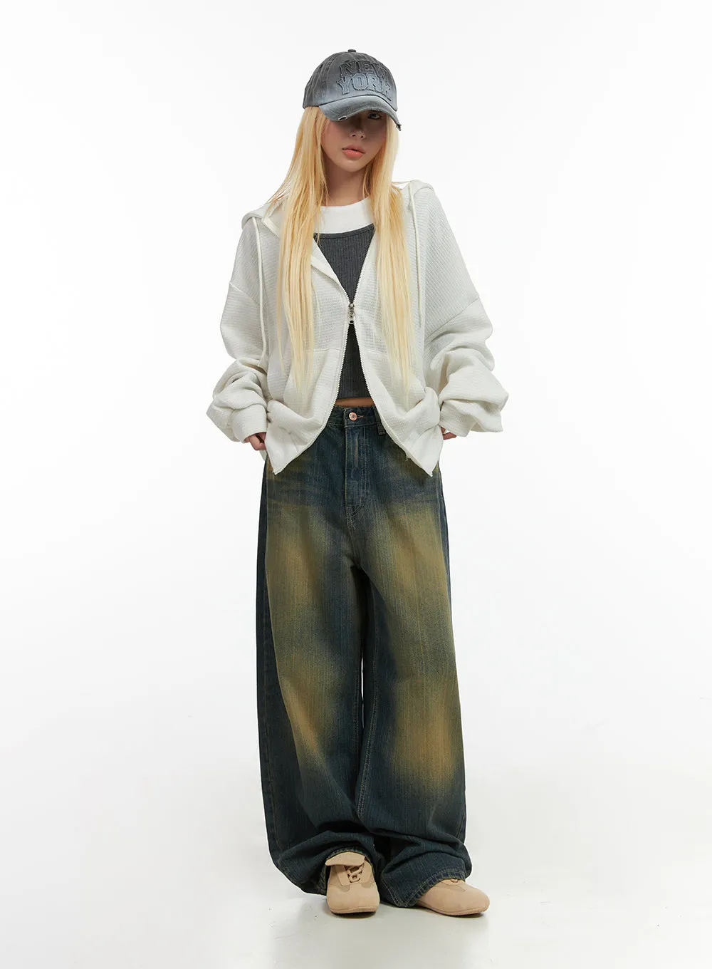 Georgia Vintage Wash Baggy Denim Jeans CO414