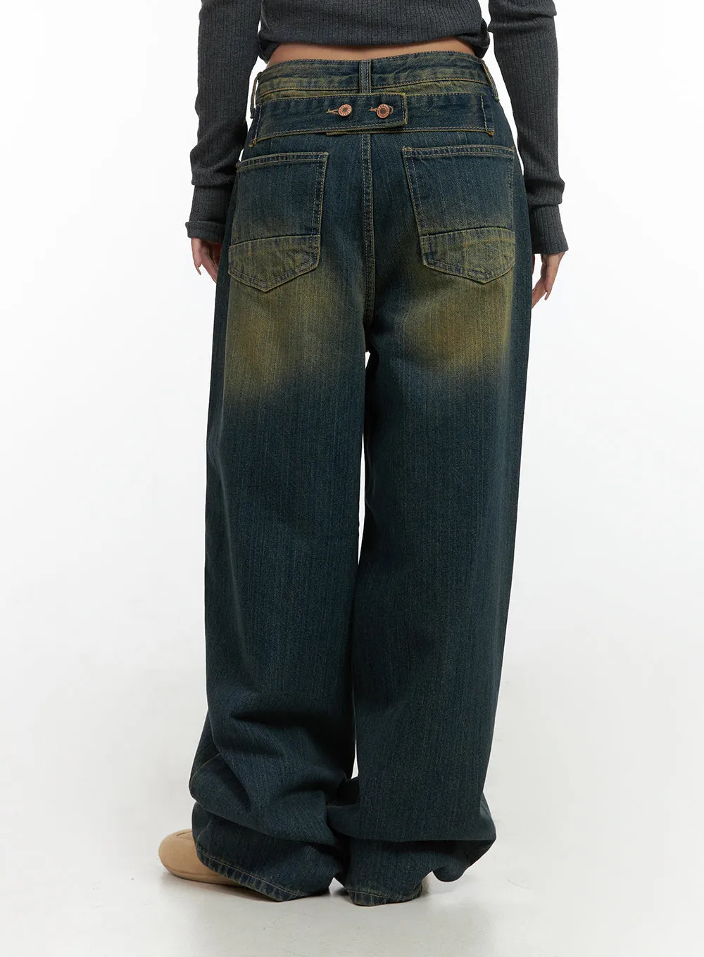 Georgia Vintage Wash Baggy Denim Jeans CO414