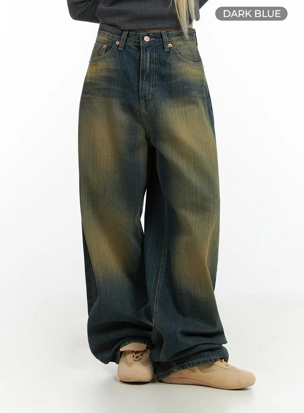 Georgia Vintage Wash Baggy Denim Jeans CO414