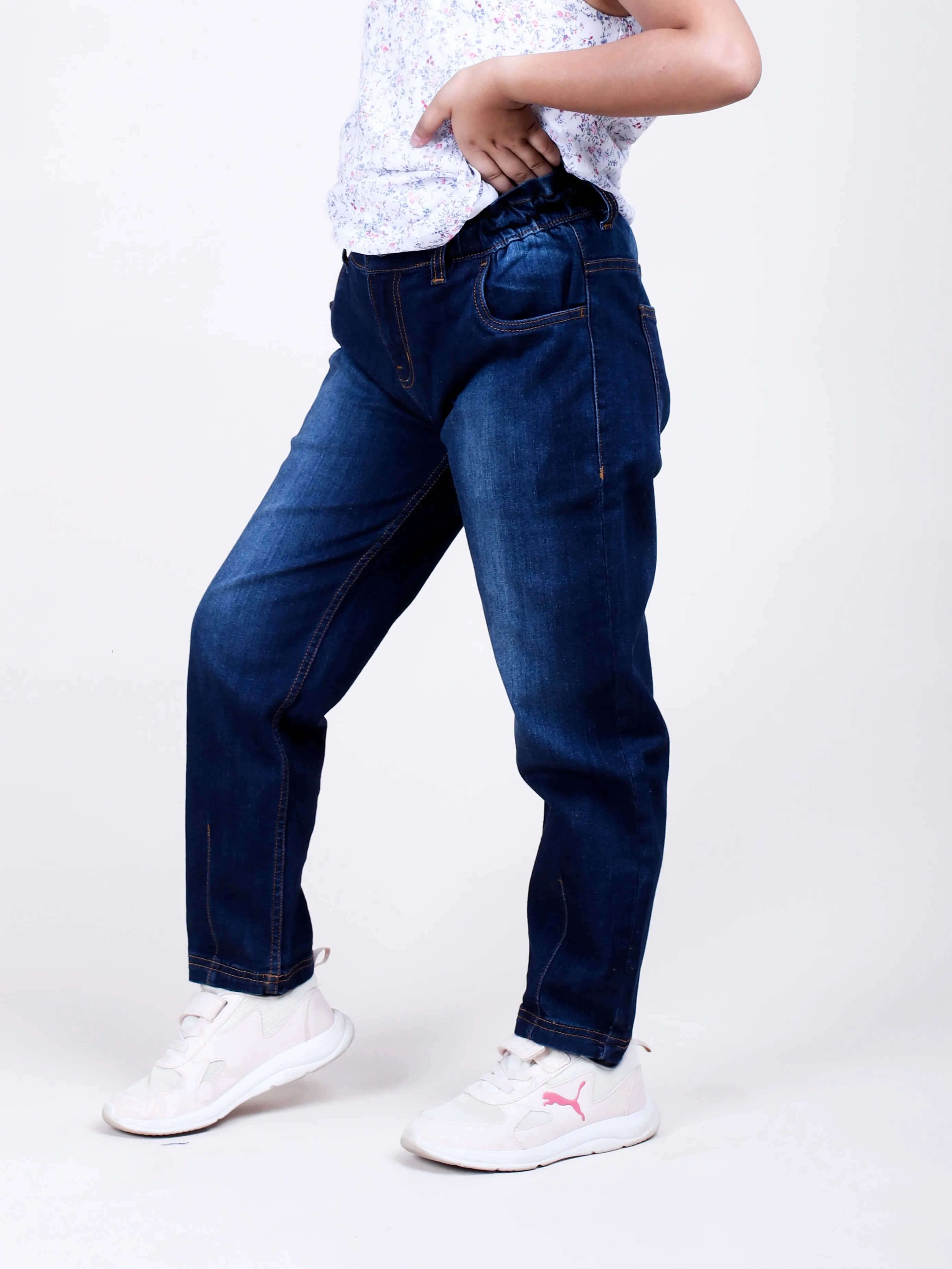 Girls Paper Bag Jeans Pant