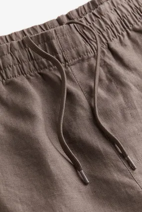 H&M straight-fit linen trousers, beige