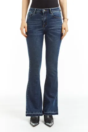 High Rise Sexy Flare With Released Hem In Indigo