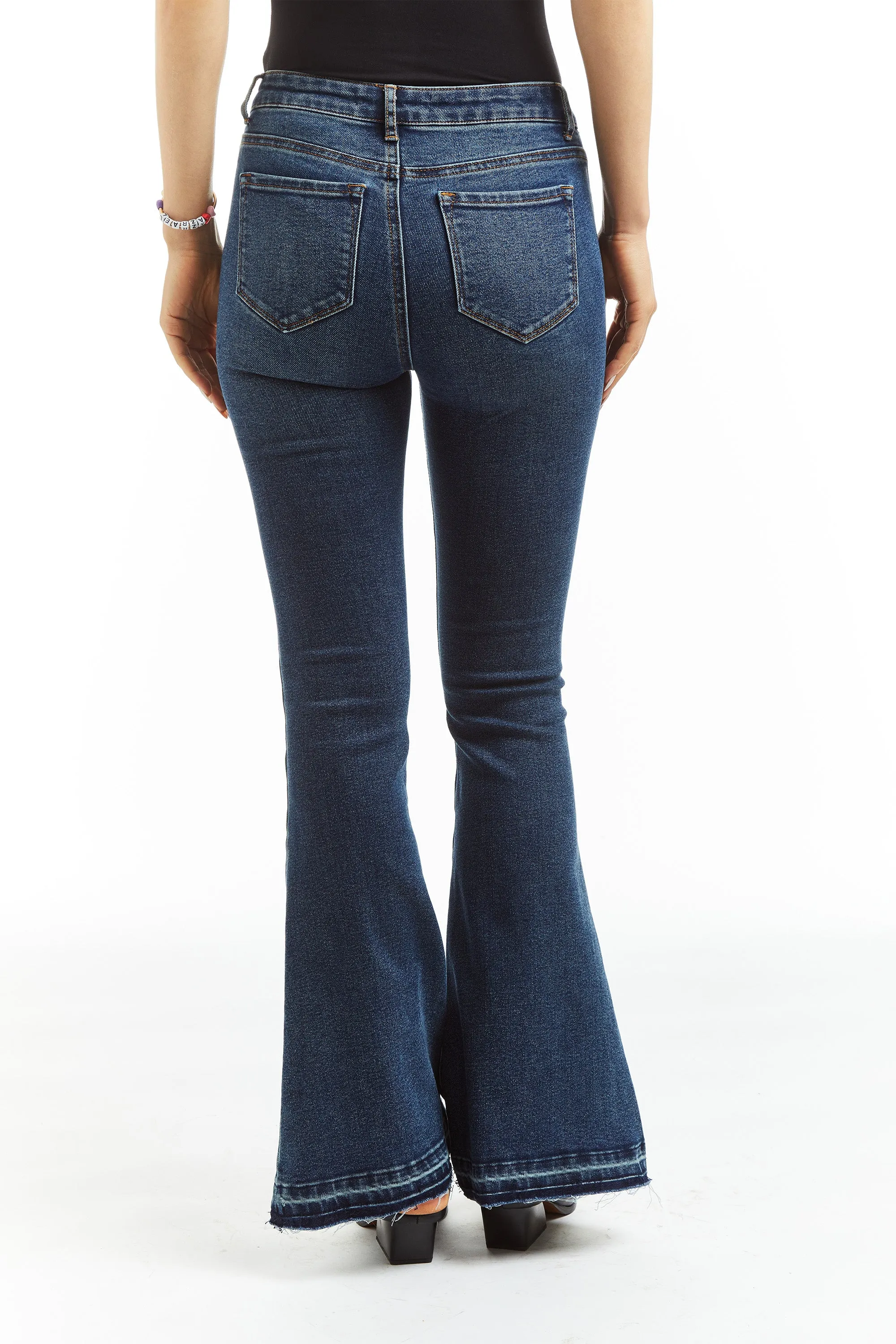 High Rise Sexy Flare With Released Hem In Indigo