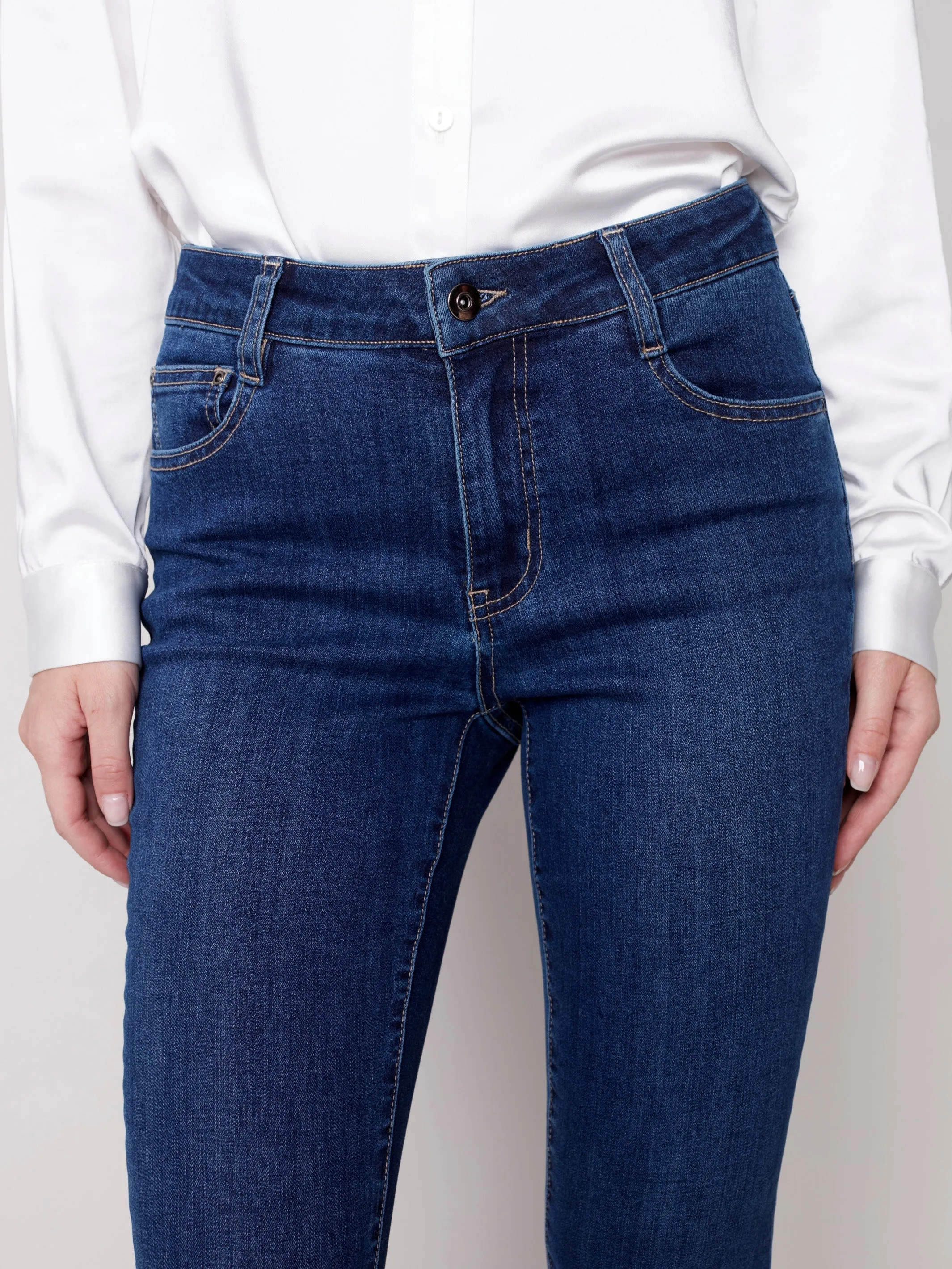 Jeans with Side Zipper - Indigo