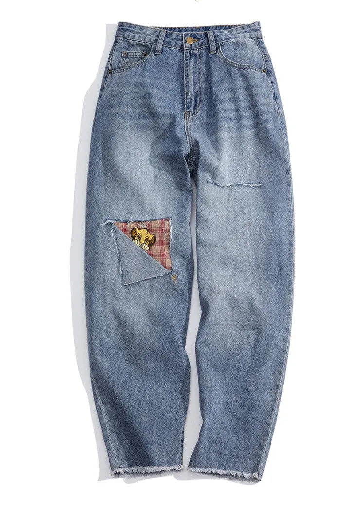 LEDDIN DESIGN LION KING DISNEY COLLECTION BOY FRIEND JEANS