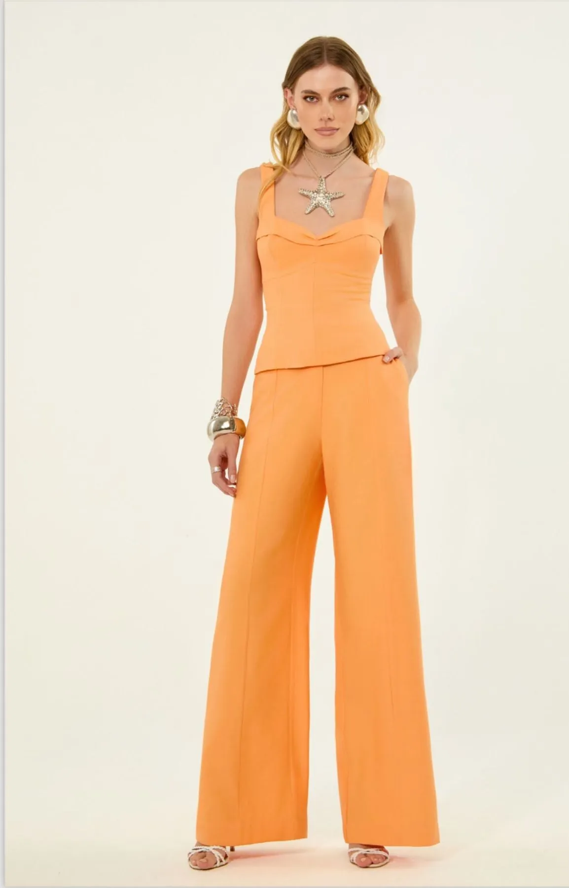 Lore - Visco Sunset Wide Leg Blouse Set